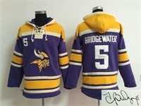 Minnesota Vikings #5 Teddy Bridgewater Purple Stitched Signature Edition Hoodie