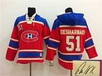 Montreal Canadiens #51 David Desharnais Red Stitched Signature Edition Hoodie