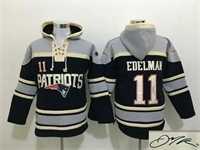 New England Patriots #11 Julian Edelman Navy Blue Stitched Signature Edition Hoodie