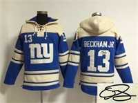 New York Giants #13 Odell Beckham Jr Blue Stitched Signature Edition Hoodie