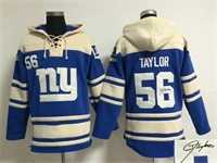 New York Giants #56 Lawrence Taylor Blue Stitched Signature Edition Hoodie