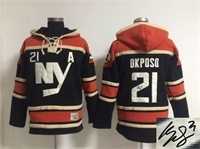 New York Islanders #21 Kyle Okposo Black Stitched Signature Edition Hoodie