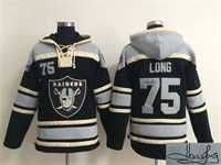 Oakland Raiders #75 Howie Long Black Stitched Signature Edition Hoodie