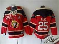 Ottawa Senators #25 Chris Neil Red Stitched Signature Edition Hoodie