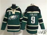 Philadelphia Eagles #9 Nick Foles Green Stitched Signature Edition Hoodie
