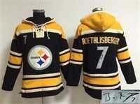 Pittsburgh Steelers #7 Ben Roethlisberger Black Stitched Signature Edition Hoodie
