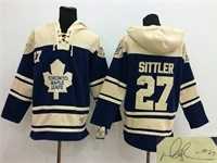 Toronto Maple Leafs #27 Darryl Sittler Blue Stitched Signature Edition Hoodie