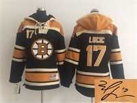 Youth Boston Bruins #17 Milan Lucic Black Stitched Signature Edition Hoodie