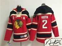 Youth Chicago Blackhawks #2 Duncan Keith Red Stitched Signature Edition Hoodie