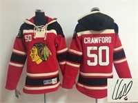 Youth Chicago Blackhawks #50 Corey Crawford Red Stitched Signature Edition Hoodie
