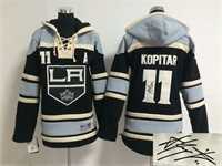Youth Los Angeles Kings #11 Anze Kopitar Black Stitched Signature Edition Hoodie