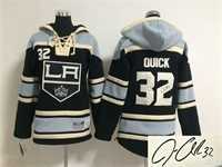 Youth Los Angeles Kings #32 Jonathan Quick Black Stitched Signature Edition Hoodie