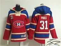 Youth Montreal Canadiens #31 Carey Price Red Stitched Signature Edition Hoodie