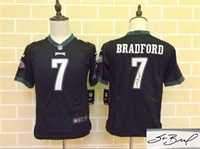 Youth Nike Philadelphia Eagles #7 Sam Bradford Black Team Color Stitched Game Signature Edition Jersey