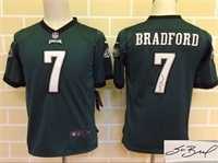 Youth Nike Philadelphia Eagles #7 Sam Bradford Green Team Color Stitched Game Signature Edition Jersey