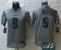 Youth Nike Philadelphia Eagles #9 Foles Gray Vapor Stitched Elite Signature Edition Jersey
