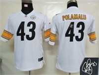 Youth Nike Pittsburgh Steelers #43 Troy Polamalu White Team Color Stitched Game Signature Edition Jersey