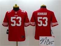 Youth Nike San Francisco 49ers #53 NaVorro Bowman Red Team Color Stitched Game Signature Edition Jersey