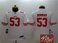 Youth Nike San Francisco 49ers #53 NaVorro Bowman White Team Color Stitched Game Signature Edition Jersey