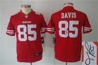 Youth Nike San Francisco 49ers #85 Vernon Davis Red Team Color Stitched Game Signature Edition Jersey