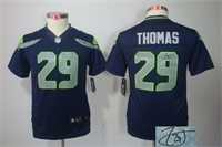Youth Nike Seattle Seahawks #29 Earl Thomas Blue Team Color Stitched Game Signature Edition Jersey