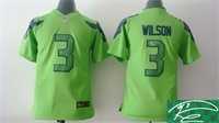 Youth Nike Seattle Seahawks #3 Russell Wilson Green Team Color Stitched Game Signature Edition Jersey