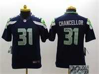 Youth Nike Seattle Seahawks #31 Kam Chancellor Blue Team Color Stitched Game Signature Edition Jersey