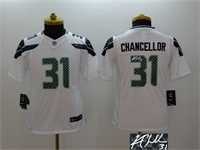 Youth Nike Seattle Seahawks #31 Kam Chancellor White Team Color Stitched Game Signature Edition Jersey