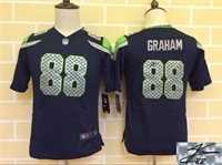 Youth Nike Seattle Seahawks #88 Jimmy Graham Blue Team Color Stitched Game Signature Edition Jersey