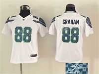 Youth Nike Seattle Seahawks #88 Jimmy Graham White Team Color Stitched Game Signature Edition Jersey