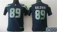 Youth Nike Seattle Seahawks #89 Doug Baldwin Blue Team Color Stitched Game Signature Edition Jersey
