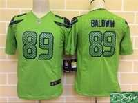 Youth Nike Seattle Seahawks #89 Doug Baldwin Green Team Color Stitched Game Signature Edition Jersey