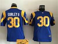 Youth Nike St. Louis Rams #30 Todd Gurley II Blue Team Color Stitched Game Signature Edition Jersey