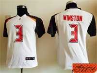 Youth Nike Tampa Bay Buccaneers #3 Jameis Winston White Team Color Stitched Game Signature Edition Jersey