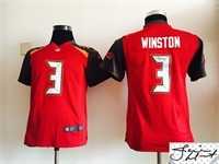 Youth Nike Tampa Bay Buccaneers #3 Winston Red Team Color Stitched Game Signature Edition Jersey