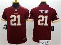 Youth Nike Washington Redskins #21 Sean Taylor Red Team Color Stitched Game Signature Edition Jersey
