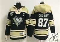 Youth Pittsburgh Penguins #87 Sidney Crosby Black Stitched Signature Edition Hoodie