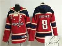 Youth Washington Capitals #8 Alex Ovechkin Red Stitched Signature Edition Hoodie