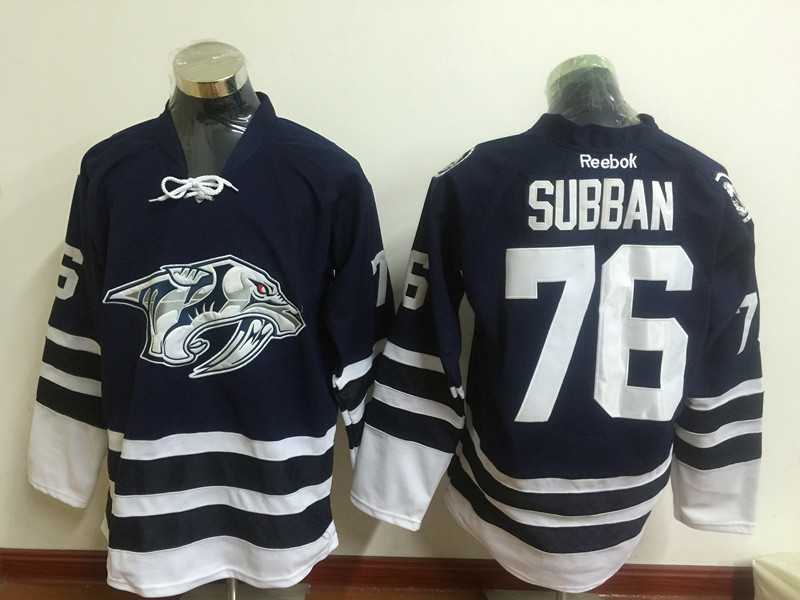 Nashville Predators #76 Subban Navy Blue Stitched NHL Jersey