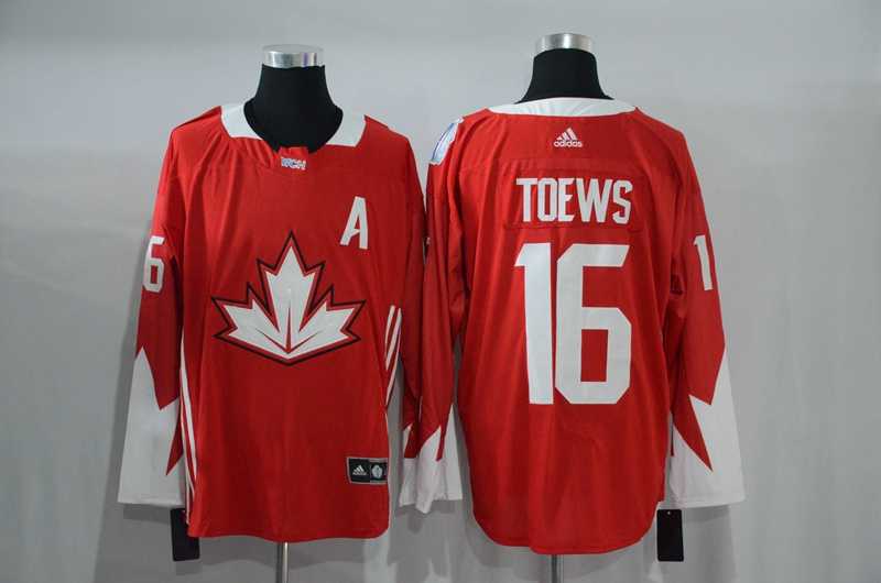 Team Canada #16 Jonathan Toews 2016 World Cup of Hockey Olympics Game Red Men's Stitched NHL Jersey