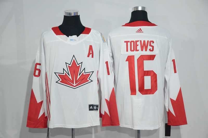 Team Canada #16 Jonathan Toews 2016 World Cup of Hockey Olympics Game White Men's Stitched NHL Jersey