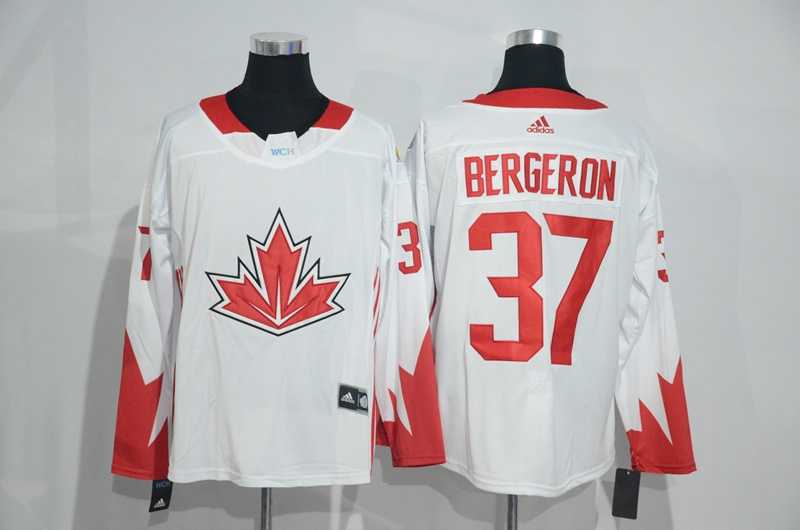 Team Canada #37 Patrice Bergeron 2016 World Cup of Hockey Olympics Game White Men's Stitched NHL Jersey