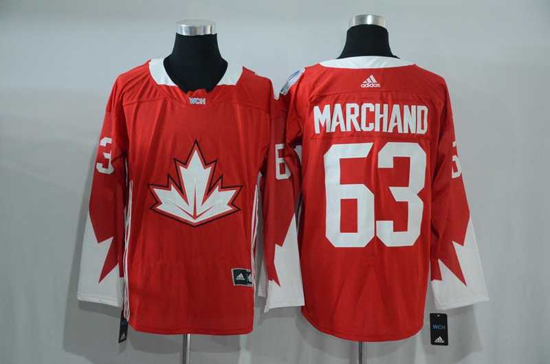Team Canada #63 Brad Marchand 2016 World Cup of Hockey Olympics Game Red Men's Stitched NHL Jersey
