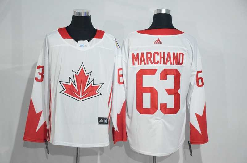 Team Canada #63 Brad Marchand 2016 World Cup of Hockey Olympics Game White Men's Stitched NHL Jersey