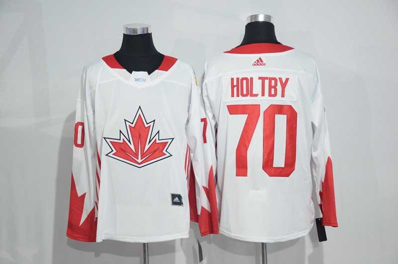 Team Canada #70 Braden Holtby 2016 World Cup of Hockey Olympics Game White Men's Stitched NHL Jersey