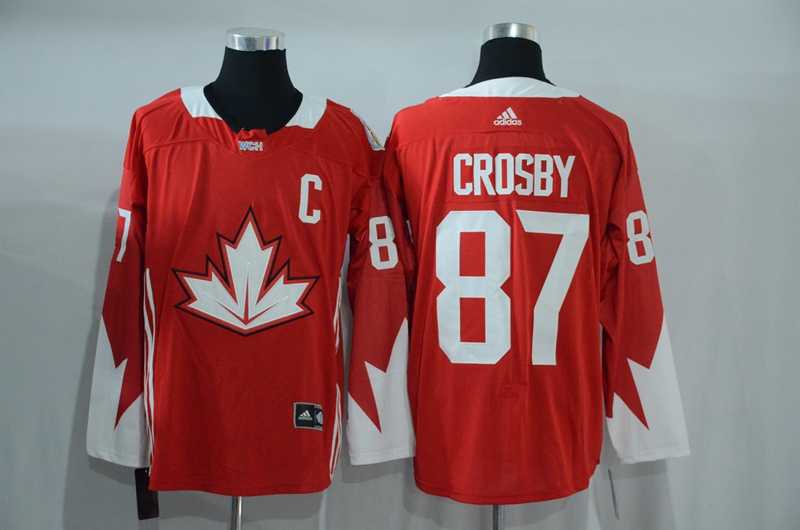 Team Canada #87 Sidney Crosby 2016 World Cup of Hockey Olympics Game Red Men's Stitched NHL Jersey