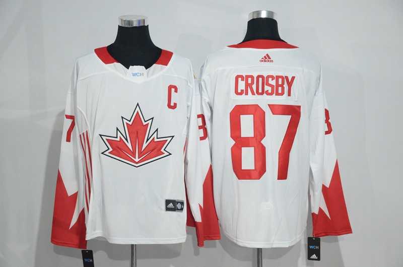 Team Canada #87 Sidney Crosby 2016 World Cup of Hockey Olympics Game White Men's Stitched NHL Jersey