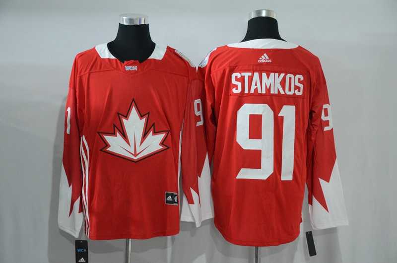 Team Canada #91 Steven Stamkos 2016 World Cup of Hockey Olympics Game Red Men's Stitched NHL Jersey