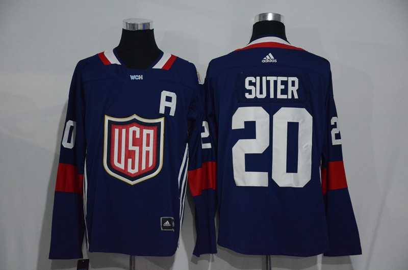 Team USA #20 Ryan Suter 2016 World Cup of Hockey Olympics Game Navy Blue Men's Stitched NHL Jersey
