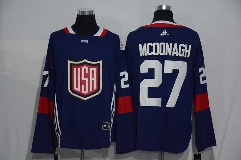 Team USA #27 Ryan McDonagh 2016 World Cup of Hockey Olympics Game Navy Blue Men's Stitched NHL Jersey